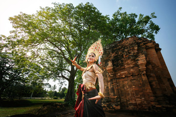 Beautiful Girl in Apsara dancing