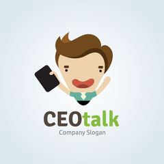 CEO talk logo. business logo template with cute design.