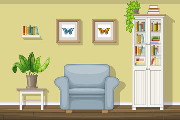 Illustration of a classic living room