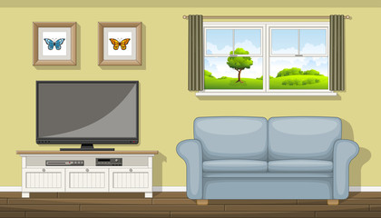Illustration of a classic living room