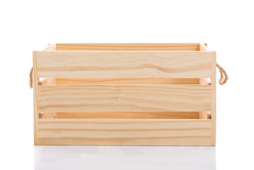 wooden crate on white background