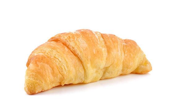 fresh croissant on white background