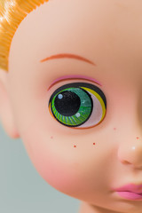 macro eye girl doll