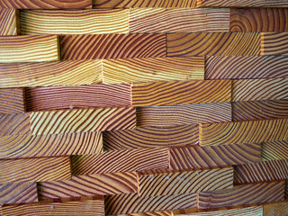Decorative wall made of wooden planks