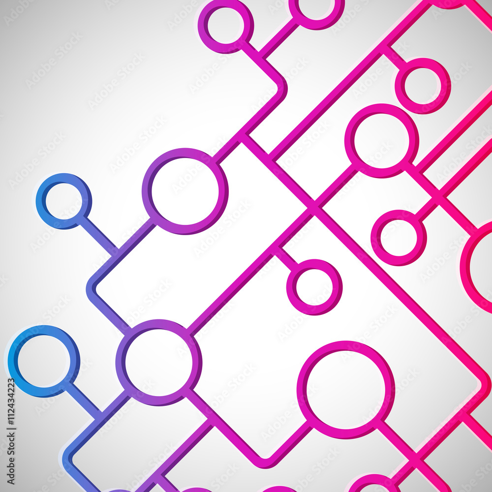 Aufkleber Abstract background with circles and lines design elements.