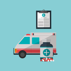 Medical care design. Health care icon. Colorful illustration