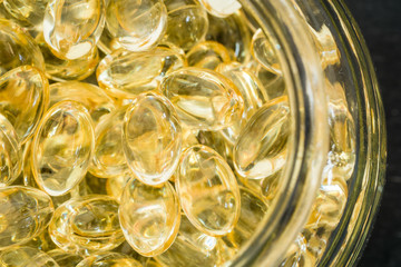 Fish oil capsules. Salmon oil. Cod liver oil.