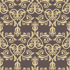 Oriental classic golden pattern. Seamless abstract background