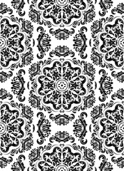 Obraz premium Oriental classic black and white pattern. Seamless abstract background