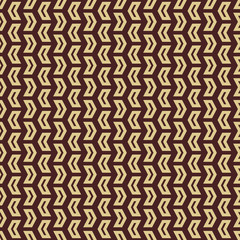Geometric pattern with golden arrows. Seamless abstract background