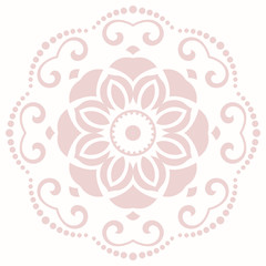 Oriental pattern with arabesques and floral elements. Traditional classic light ornament