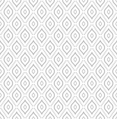 Geometric repeating vector ornament with diagonal silver dotted elements. Seamless abstract modern pattern