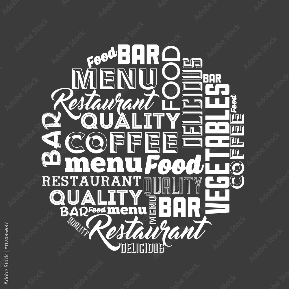 Wall mural restaurant menu design 