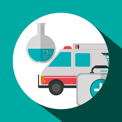 Medical care design. Health care icon. Colorful illustration