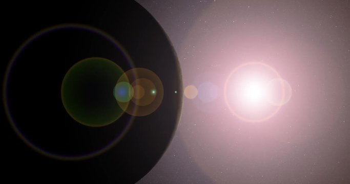 The sun bursts into view over Callisto's horizon and illuminates the surface. Data: NASA/JPL.