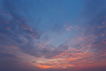 Clouds and sky at sunset