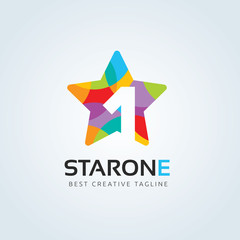 Star logo, One logo template,Creative logo design,kids logo, vector logo template.