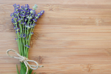 lavender on wooden board