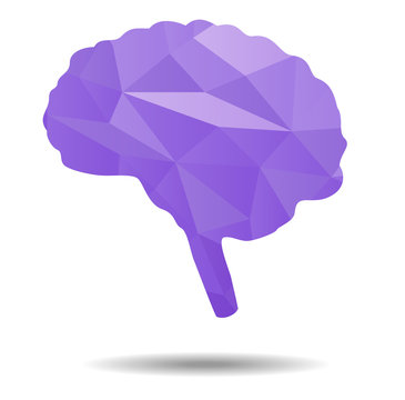 brain polygon with business icon