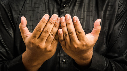 Religious muslim man praying