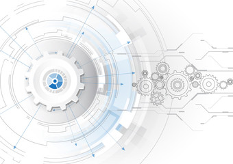 Obraz premium Abstract scientific future technology background, vector illustration