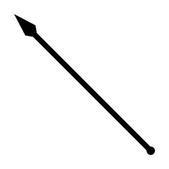 Medieval spear weapon with pointed head flat icon for games and websites - obrazy, fototapety, plakaty