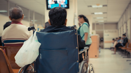 Patient waiting a doctor in hospital