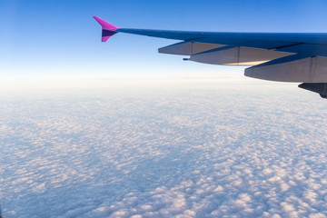 Fototapeta premium view of planet earth from an airplane through the window