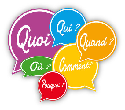 Bulles questions plusieurs couleurs 