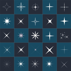 Collection of sparkle vector. Sparkles white symbols. Sparkle star. Symbols sparkling stars.