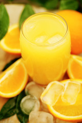 Orange juice with ice