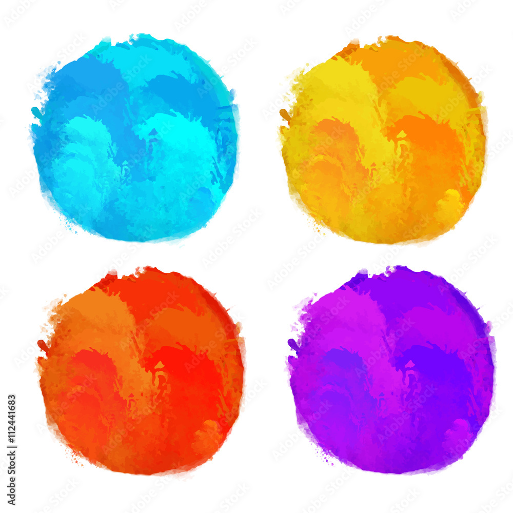 Sticker Watercolor circles isolated