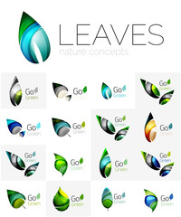 Leaf logo set
