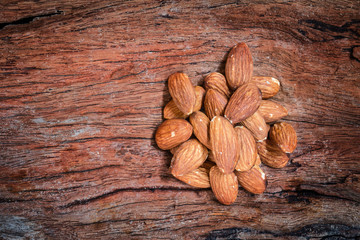 almond on wooden board