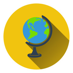 Flat design icon of Globe in ui colors