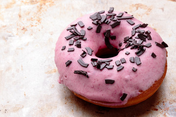 donut with pink frosting