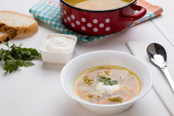 Soup with meatballs