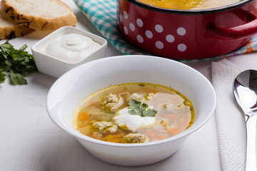 Soup with meatballs