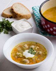 Soup with meatballs
