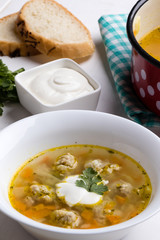 Soup with meatballs