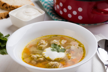Soup with meatballs