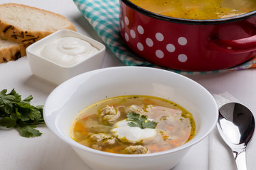 Soup with meatballs