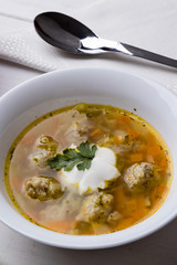 Soup with meatballs