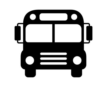 School bus or schoolbus transportation vehicle flat icon for apps and websites