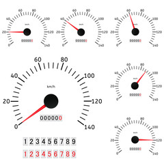Speedometer scale. Kilometer