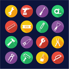 Handyman Icons Flat Design Circle