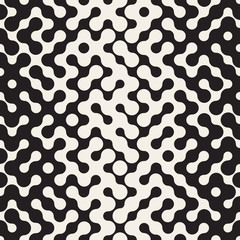 Vector Seamless Black and White Hexagonal Lines Geometric Pattern - 112444092