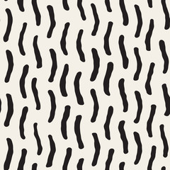 Vector Seamless Black And White Hand Painted Jumble Lines - 112444225