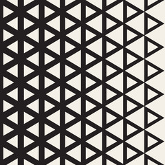 Vector Seamless White And Black Triangle Halftone Grid Geometric Pattern