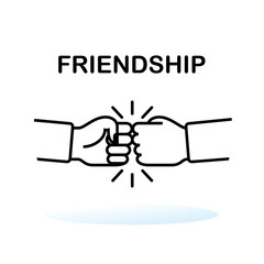 Fist bump. Friendship sign. Agreement symbol. Meeting icon. Vector illustration